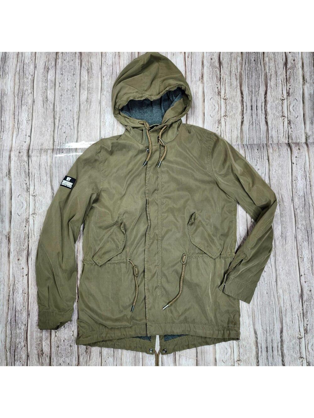 Superdry Women's Fleece Lined Army Green Parka Jacket Size Medium